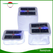 Sunnysam más reciente innovación portátil impermeable plegable inflable claro PVC linterna solar 10 LED camping luz